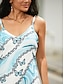 ieftine Bluze &amp; Camisole Damă-Pentru femei Bluză Fluture Imprimeu Concediu Tunici De Bază Neon &amp; Luminos Fără manșon În V Albastru piscină