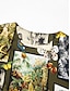 voordelige Women&#039;s Sets-Satijnen vintage ronde skortset met riem
