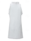 abordables vestidos de algodón y lino de diseño-Mujer Vestido blanco Vestido de lino Vestido de verano Mini vestido Algodón Volante Casual Diario Vacaciones Escote en Pico Sin Mangas Verano Primavera Blanco Plano