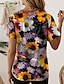 cheap Women&#039;s T-shirts-Women&#039;s T shirt Tee Animal Dog Daily Stylish Short Sleeve Crew Neck Yellow Summer