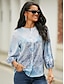 cheap Women&#039;s Blouses &amp; Shirts-Women&#039;s Shirt Blouse Graphic Casual Button Print Pink Long Sleeve Basic V Neck Spring Fall