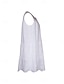 baratos vestidos lisos-Mulheres Vestido branco Minivestido Cordões Ilhó Encontro Férias Roupa de rua Básico Colarinho Chinês Sem Manga Branco Cor