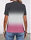 cheap Women&#039;s T-shirts-Women&#039;s T shirt Tee Ombre Daily Stylish Short Sleeve Crew Neck Pink Summer