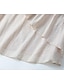 voordelige ontwerp katoenen en linnen jurken-Dames Witte jurk Shirtjurk Katoenen linnen jurk Mini-jurk Met ruches Basic Dagelijks V-hals Halve mouw Zomer Lente Geel Blozend Roze Effen