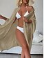 preiswerte Blusenkleider-Damen Weißes Kleid blusenkleid Minikleid Urlaub Strand Baumwolle Basic Modern Hemdkragen Taste Langarm Sommer Frühling Lockere Passform Glatt