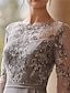 זול שמלות לאם הכלה-מעטפת \ עמוד שמלה לאם הכלה  אורחת חתונה אלגנטית עם תכשיטים באורך הקרסול שיפון שרוול 4\3 עם אפליקציות 2024