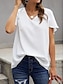 cheap Basic Women&#039;s Tops-Shirt Blouse Women&#039;s Black White Plain Sexy Street Daily Fashion V Neck Regular Fit S