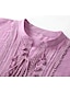 cheap Plain Dresses-Women&#039;s Shift Dress Pure Color Tassel Fringe Tassel Hem V Neck Mini Dress Casual Daily Vacation 3/4 Length Sleeve Summer Spring