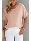 ieftine Bluze simple pentru femei-Cămașă Bluză Pentru femei Negru Roz Îmbujorat Roz Prăfuit Simplu Sexy Stradă Zilnic Modă În V Fit regulat S