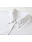 olcso design pamut és len ruhák-Női Fehér ruha Vászon ruha Ingruha Mini ruha Gomb Alap Napi Állógallér Háromnegyedes Nyár Tavasz Fekete Fehér Sima