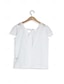 baratos Blusas e Camisas de mulher-Mulheres Camisa de renda Casamento Frente Única Ilhó Tira de Prender Branco Manga Curta Elegante à moda Decote V Verão