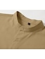 billige Bomuldslinnedskjorte-Herre Skjorte linned skjorte Button Up skjorte Casual skjorte Sommer skjorte Strandtrøje Sort Hvid Lyserød Langærmet Helfarve Krave Hawaiiansk Ferie Tøj