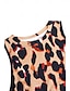 cheap Tank Tops &amp; Camis-Women&#039;s Tank Top Vest Leopard Print Casual Fashion Streetwear Sleeveless Crew Neck Pink Summer