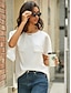 ieftine Bluze simple pentru femei-Pentru femei Cămașă Bluză Simplu Casual Bufantă Negru Manșon scurt De Bază Neon &amp; Luminos Rotund
