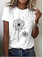 cheap Women&#039;s T-shirts-Women&#039;s T shirt Tee Dandelion Print Daily Weekend Fashion Short Sleeve Round Neck Black Summer