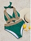 cheap Bikini Sets-Women&#039;s Normal Swimwear Bikini Swimsuit 2 Piece Color Block Beach Wear Holiday Bathing Suits