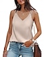 cheap Tank Tops &amp; Camis-Women&#039;s Tank Top Plain Daily Vacation Casual Sleeveless V Neck White Summer