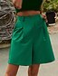 Χαμηλού Κόστους Σορτς βερμούδα-Γυναικεία Σορτσάκια Καθημερινά σύντομο Σκέτο Πλαϊνές τσέπες Ικανότητα να αναπνέει Άνετο Μικροελαστικό Σαββατοκύριακο Λευκό Ανθισμένο Ροζ Καμηλό Πράσινο του τριφυλλιού Καλοκαίρι Κανονικό