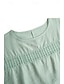abordables Chemises-Femmes Chemises inspirées du lin T-shirt en dentelle Uni Mode Manche Courte Col ras du cou Hauts Réguliers Vacances Quotidien Dentelle Noir Bleu Marron Vert Kaki Été