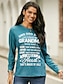 economico T-Shirt da donna-Per donna maglietta Alfabetico Giornaliero Fine settimana Stampa Rosa Manica lunga Di tendenza Rotonda Primavera &amp; Autunno