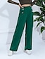 cheap Women&#039;s Pants-Women&#039;s Straight High Rise Long Green Spring
