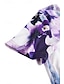 preiswerte Blumen-T-Shirt-Damen T Shirt Blumen Modisch Kurzarm V Ausschnitt Normale Oberteile Täglich Bedruckt Marineblau Blau Purpur Sommer