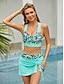 preiswerte Bikini-Sets-Damen Normal Badeanzug Bikinis Bademode 2 teilig Print Leopard Strandbekleidung Push-Up Hosen Badeanzüge