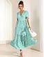 preiswerte Bedruckte Kleider-Damen Ditsy Blumig Gestuft V Ausschnitt Maxidress Hawaiianisch Stilvoll Urlaub Kurzarm Sommer