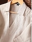 cheap Design Cotton &amp; Linen Dresses-100% Linen Women&#039;s Casual Dress Summer Plain Long Dress Breathable And Soft Luxurious Linen Dress Beige Split Neck Short Sleeve Loose Fit