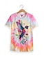 billige T-shirts til kvinde-Dame T-shirt Fugl Batikfarvet Ferierejse Hawaiiansk Kortærmet Rund hals Sort Sommer