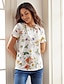 ieftine Tricouri Damă-Pentru femei Tricou Floral Imprimeu Zilnic Modă Manșon scurt Stil Nautic Alb Vară