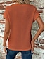 preiswerte Blusen und Hemden für Damen-Damen Bluse Verknotet Täglich Urlaub Ausgehen Elegant Böhmen Kurzarm Rundhalsausschnitt Orange Sommer