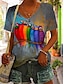 halpa Naisten T-paidat-Naisten T-paita Lintu Päivittäin Viikonloppu Painettu Laivastosininen Lyhythihainen Perus V kaula-aukko