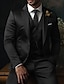 olcso Öltönyök-sötétzöld férfi esküvői öltöny, 3 részes egyszínű, vékony, egysoros kétgombos 2024