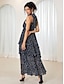 cheap Print Dresses-Women&#039;s Chiffon A Line Dress Polka Dot Layered Halter Neck Maxi Dress Elegant Party Date Sleeveless Summer