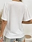 preiswerte Basic-Damenoberteile-Hemd Bluse Damen Weiß Glatt Ausgeschnitten Strasse Täglich Modisch Rundhalsausschnitt Regular Fit S