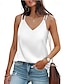 cheap Tank Tops &amp; Camis-Women&#039;s Tank Top Plain Daily Vacation Casual Sleeveless V Neck White Summer