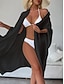 preiswerte Blusenkleider-Damen Weißes Kleid blusenkleid Minikleid Urlaub Strand Baumwolle Basic Modern Hemdkragen Taste Langarm Sommer Frühling Lockere Passform Glatt