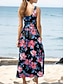 cheap Print Dresses-Women&#039;s Floral Ruched Crew Neck Long Dress Maxi Dress Summer