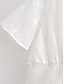 preiswerte schlichte Kleider-Damen Weißes Kleid Minikleid Spitze Rüsche Urlaub Strand Strassenmode Basic V Ausschnitt Kurzarm Weiß Farbe