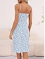 cheap Print Dresses-Women&#039;s Casual Dress Slip Dress Floral Backless Split Strap Mini Dress Stylish Casual Daily Vacation Sleeveless Summer