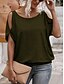 abordables Hauts Unis pour Femmes-T-shirt femme uni mode manches courtes col rond régulier hauts quotidien week-end découpé blanc rose vert gris été
