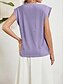 billige Tanktoppe og camisole til kvinder-Kvinders Camisole Tank Top Sort Hvid Lilla Enkelt Skåret Ud Gade Daglig Mode Rund hals Regelmæssig pasform S