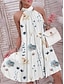 voordelige Jurken met print-Dames Casual jurk Slipdress Bloemig Paisley Afdrukken Halternek Mini-jurk Stijlvol Casual Dagelijks Afspraakje Mouwloos Zomer