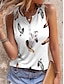 cheap Women&#039;s T-shirts-Women&#039;s Tank Top Print Vacation Vintage Boho Sleeveless V Neck White Summer
