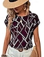 cheap Women&#039;s T-shirts-Women&#039;s T shirt Tee Geometric Print Daily Weekend Fashion Short Sleeve Round Neck Black Summer