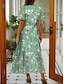 cheap Print Dresses-Women&#039;s Chiffon A Line Dress Floral Ruffle V Neck Flounce Sleeve Maxi Dress Elegant Classic Daily Vacation Sleeveless Summer