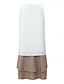 cheap Plain Dresses-Women&#039;s White Dress Mini Dress Lace Ruffle Vacation Casual Crew Neck Sleeveless White Color
