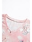 billige Todelte sett til kvinner-Dame T skjorte Shortssett Blomstret Trykt mønster Fritid / hverdag Mote Kortermet V-hals Rosa Sommer