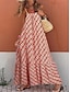 cheap Print Dresses-Women&#039;s Casual Dress Swing Dress Slip Dress Geometric Plaid Backless Print Strap Long Dress Maxi Dress Stylish Casual Daily Date Sleeveless Summer